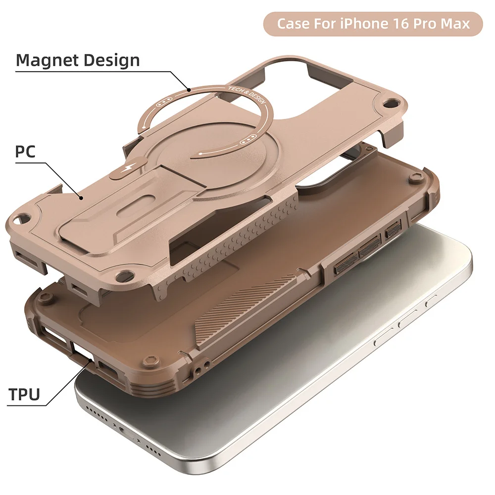 Ultimate Magnetic Armor Protective Phone Case with Invisible Stand