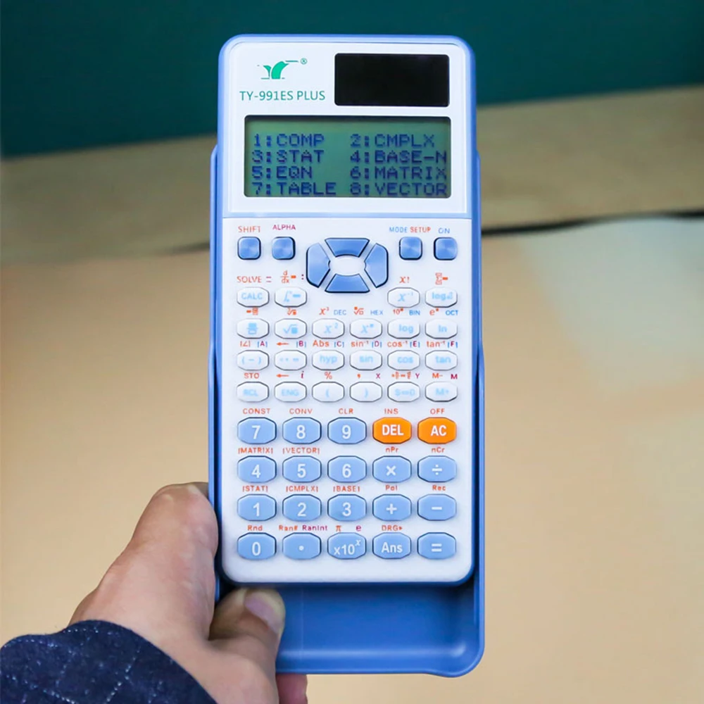 【New】Scientific Calculators Math Calculator with 417 Function HD Dot Matrix Display 96*31) Dual Power Supply