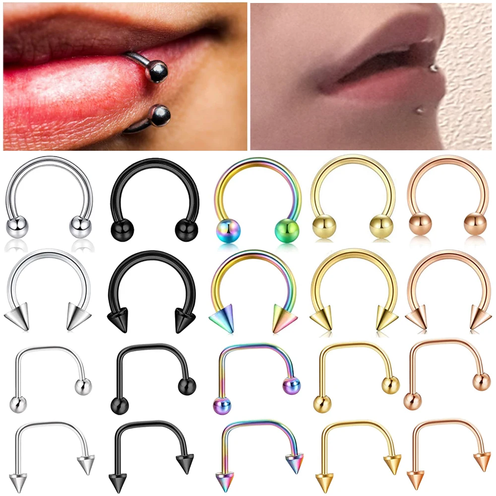2 Pcs Round Tragus Lip Ring Monroe Ear Cartilage Stud Earrings Body Piercing S&K 