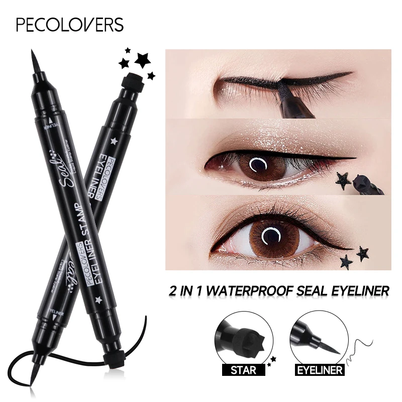 Double Head 2 In1 Waterproof Liquid Eyeliner Moon Star Heart Shapes