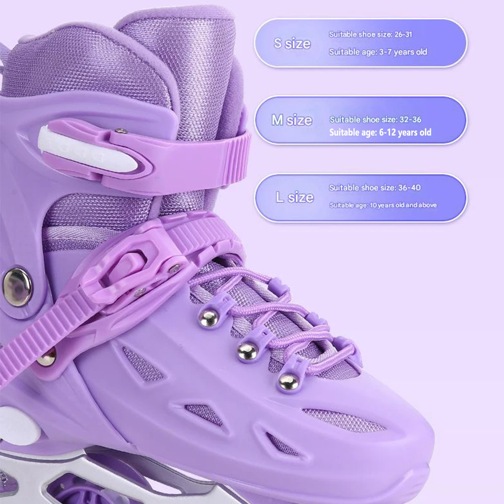 Kids Inline Roller Skate Shoes For Women Men Adult Flashing Quad Sneakers For Boys Girls Outdoor Skating Skates Gifts Full Set