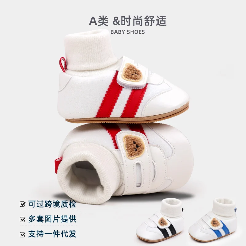 Baby Shoes Soft Cotton Sock Shoes Ankle-covered Style Spring & Autumn High Quality Sneakers Cute Design Newborn Prewalker Shoes 4