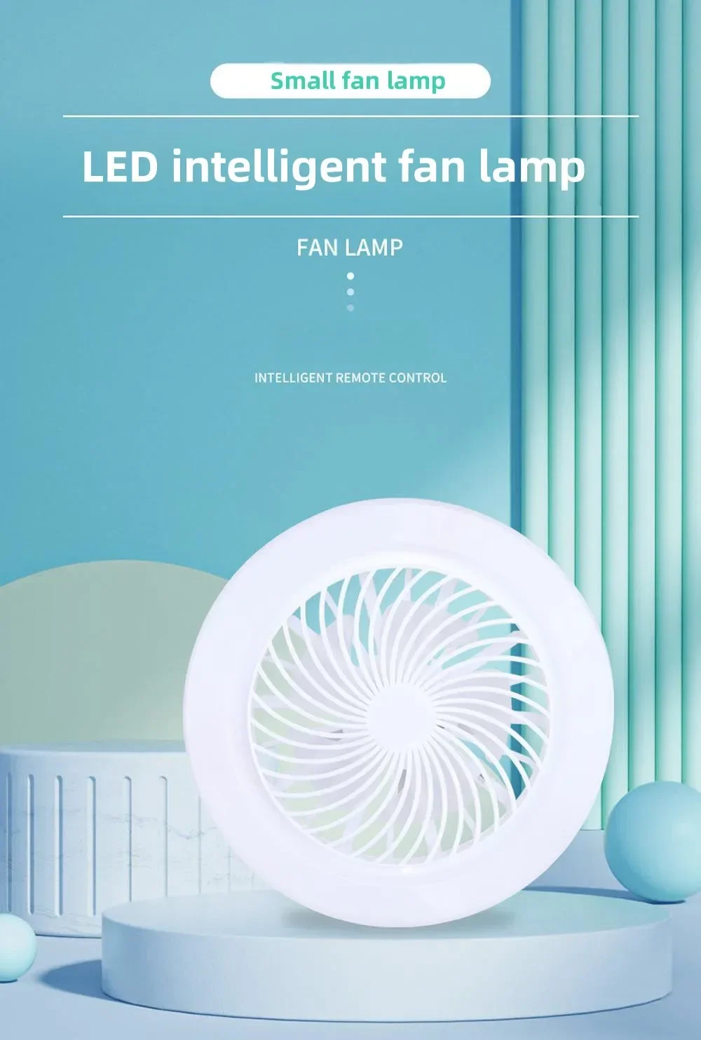 Description Picture 2 of itemLED 2-in-1 Ceiling Fan Light E27 Bulb White 3 Color Adjustable Remote Control For Kitchen Dining Room Bedroom Cooling Lighting