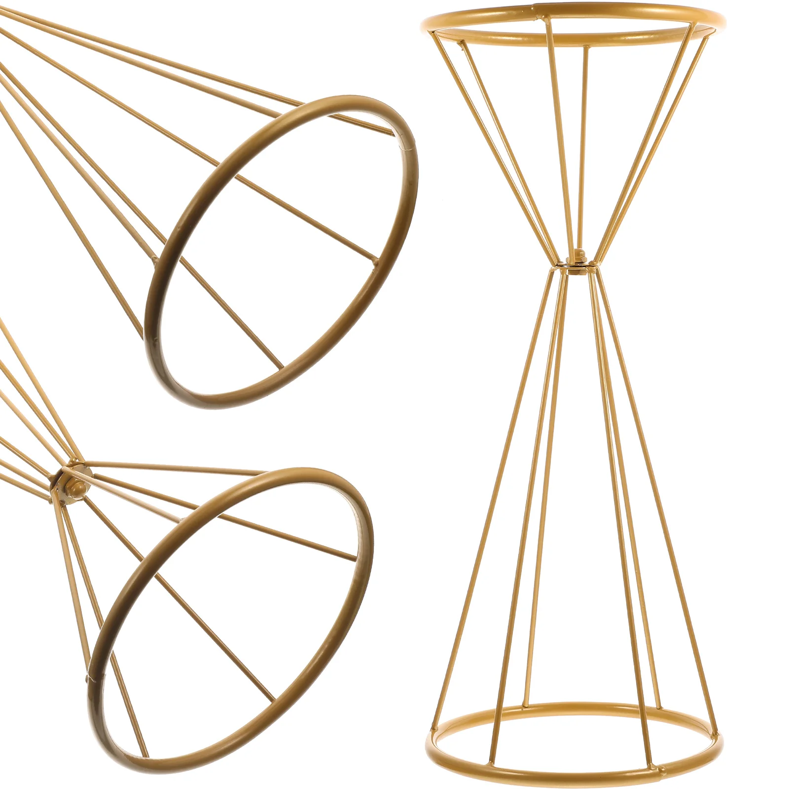 Flower Vase Metal Wedding Stand Pedestals Vases Geometric Floral Decorative Clear Holder Column