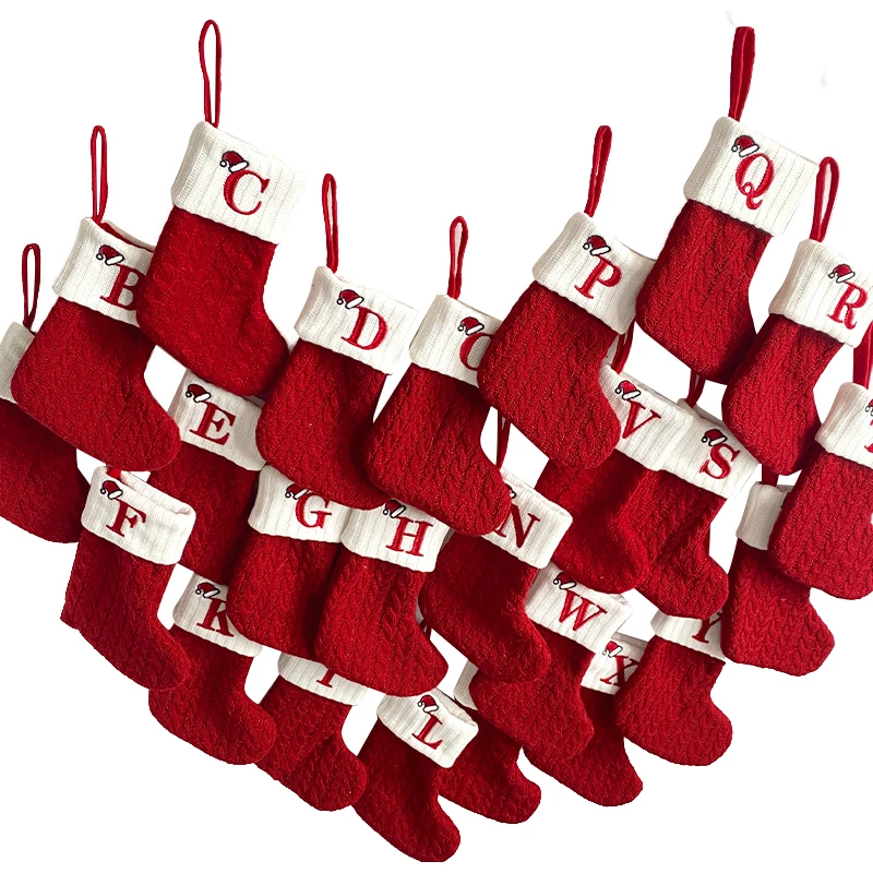 

Рождественские вязаные носки с алфавитом, украшения для рождественской елки, рождественские украшения для дома, 2023, подарок на Рождество, 2024