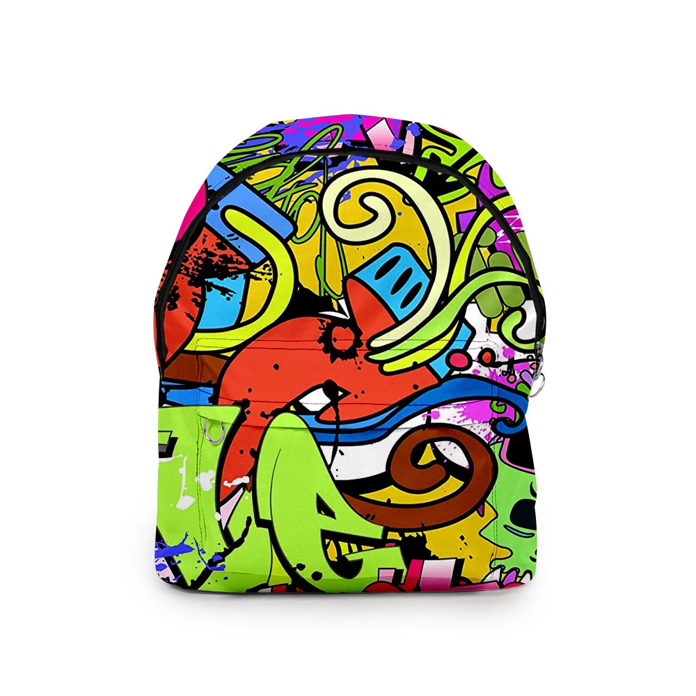 Popular Anime Graffiti Fashion student Bookbag Notebook Backpacks 3D Print Oxford Waterproof Boys/Girls Casual Travel Backpacks