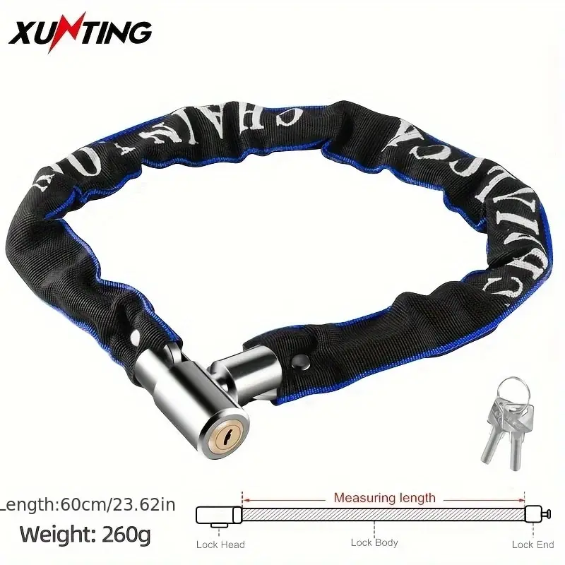 Bicycle Chain Lock Xunting Lighter Weight Stronger Security Anti-Theft For Road Mountain Bikes