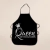 1pc, Cute Waist Apron with Letter Phrase Print - Fashionable and Functional Kitchen Workwear 2