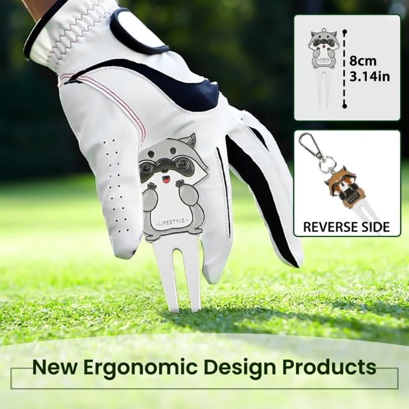 Alloy Golf Putting Green Fork Balls Marker Fairway Repair Fork Golf Divot Repair Tool Gifts Men and Women