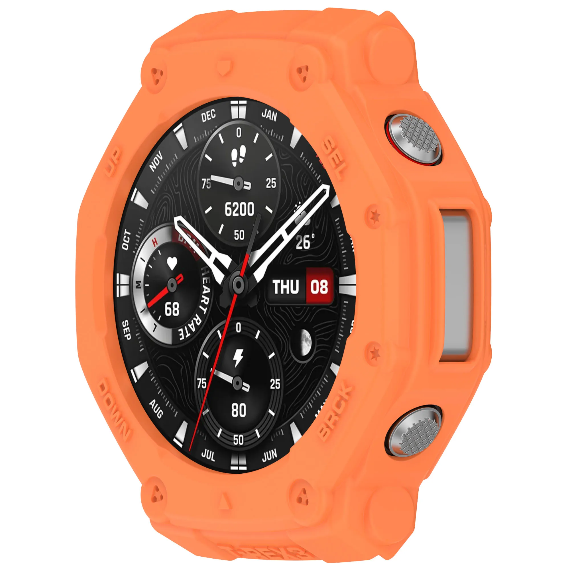 Enhanced Soft TPU Protector Case with Toughened Glass for Smartwatch - Durable Hollow Protection Shell Frame