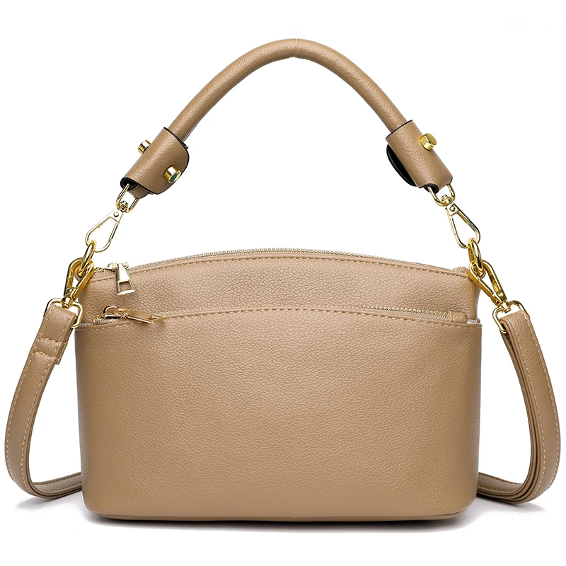

Luxury Designer Crossbody Bag for Women 2023 Brand 3 Layers Handbag Purse Female Genuine High Quality Leather Shoulder Totes Sac