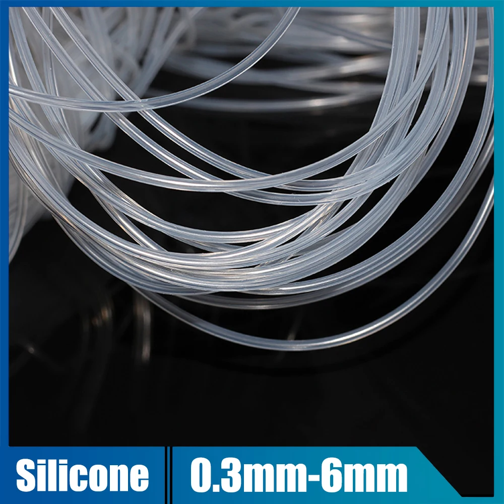 Food Grade Clear Translucent Silicone Tube Hose Pipe Soft Rubber 10Meter 0.3mm-6mm