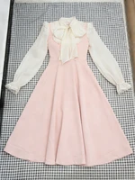 Robe mi-longue Vintage française pour femmes, tenue de soirée décontractée à carreaux, tenue de bureau, une pièce, mode coréenne Chic, printemps 6