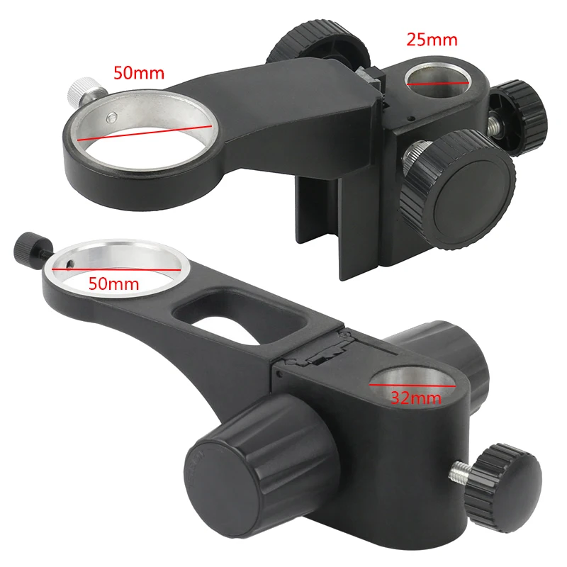 50mm Focus Adjustable Arm Holder Microscope Zoom Lens Gear Accessories For Diameter 25mm/32mm Column Micorscopio Bracket