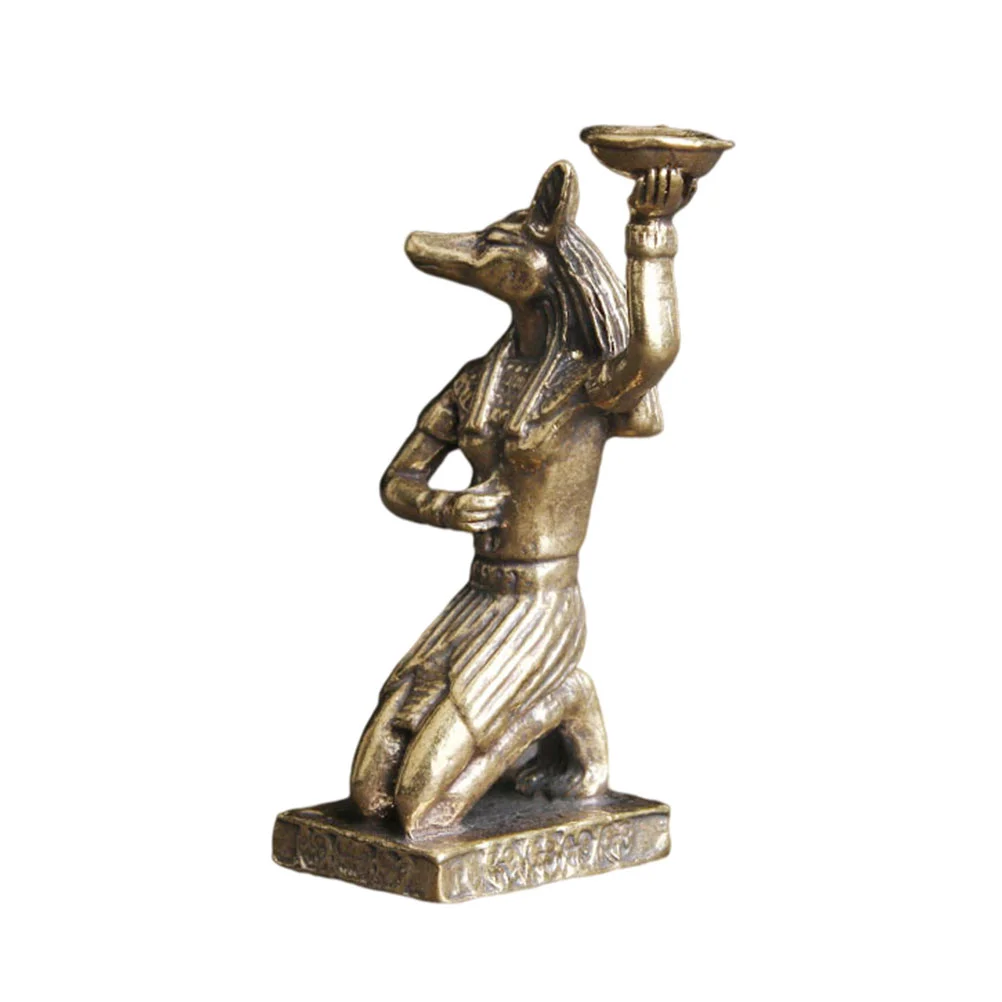 

Desktop Adornment Brass Crafts Decor Egypt Statue Decor Anubis Shaped Figurine Brass Ornament for Housewarming Gift Blessing