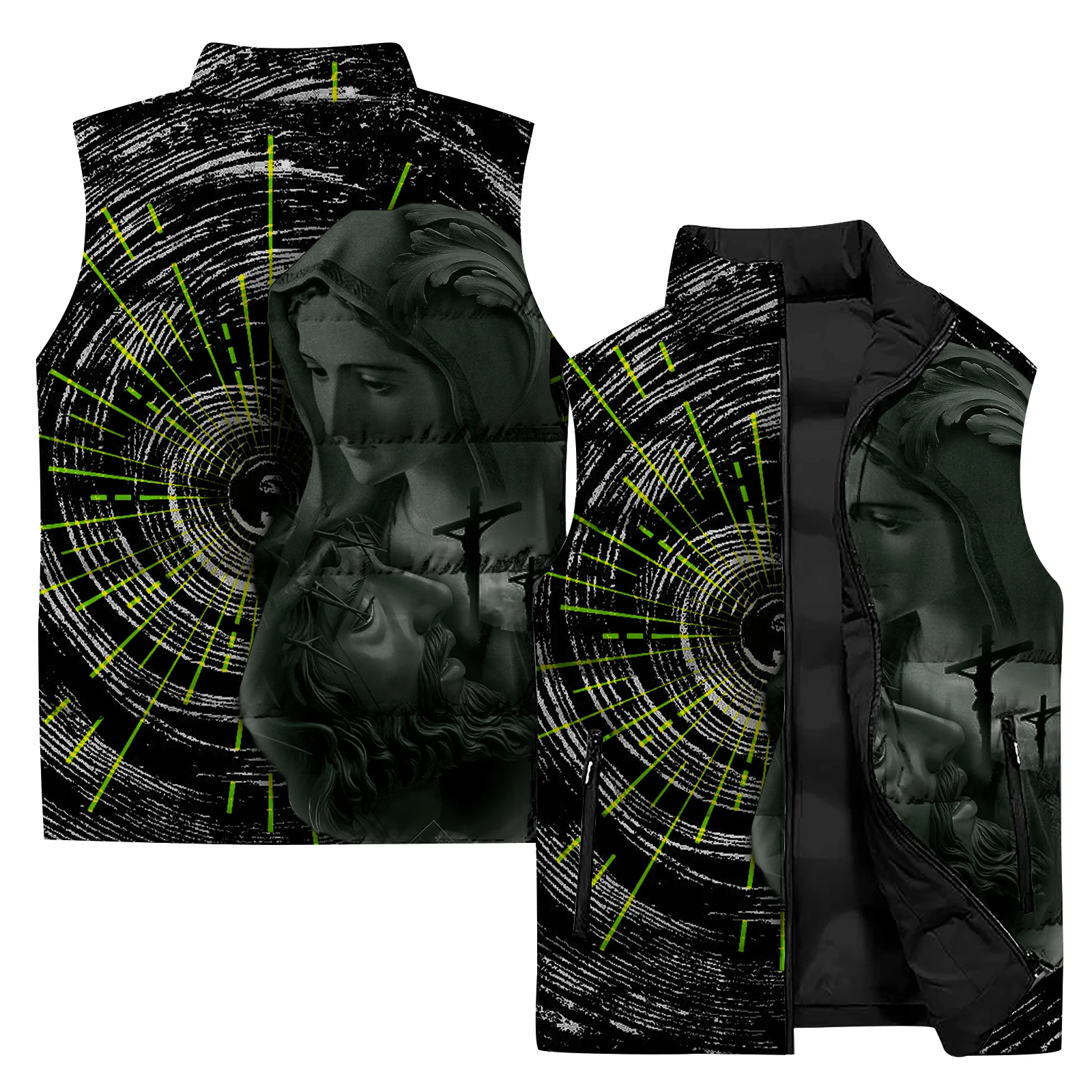 thumbnail image 1 of Chalecos religiosos para hombres Chaleco calefactor ligero para hombres Nuevos abrigos y chaquetas Hombre Invierno Escultura Moda Cálido Jesús Asequible, 1 of 5