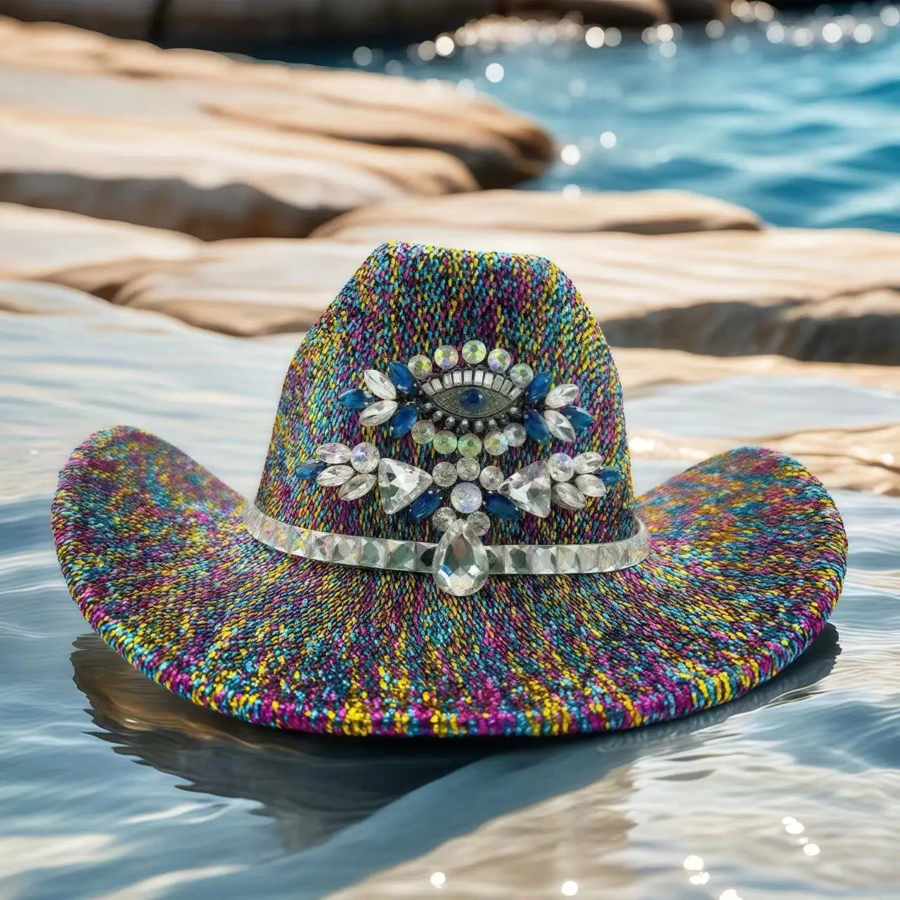 HongLuan Silber Glitzer Quasten Pailletten Disco Cowboyhüte Damen, Cowboyhüte, Festivalaccessoires, Cowgirl Partydekorationen – Detail 25