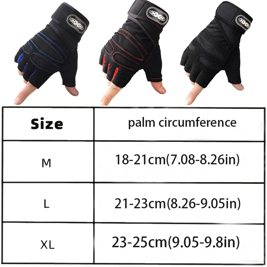 Half-finger Weightlifting Non-slip Gloves 1 Pair Breathable Fitness Gloves for Dumbbell, Strength Training, Riding, Cycling