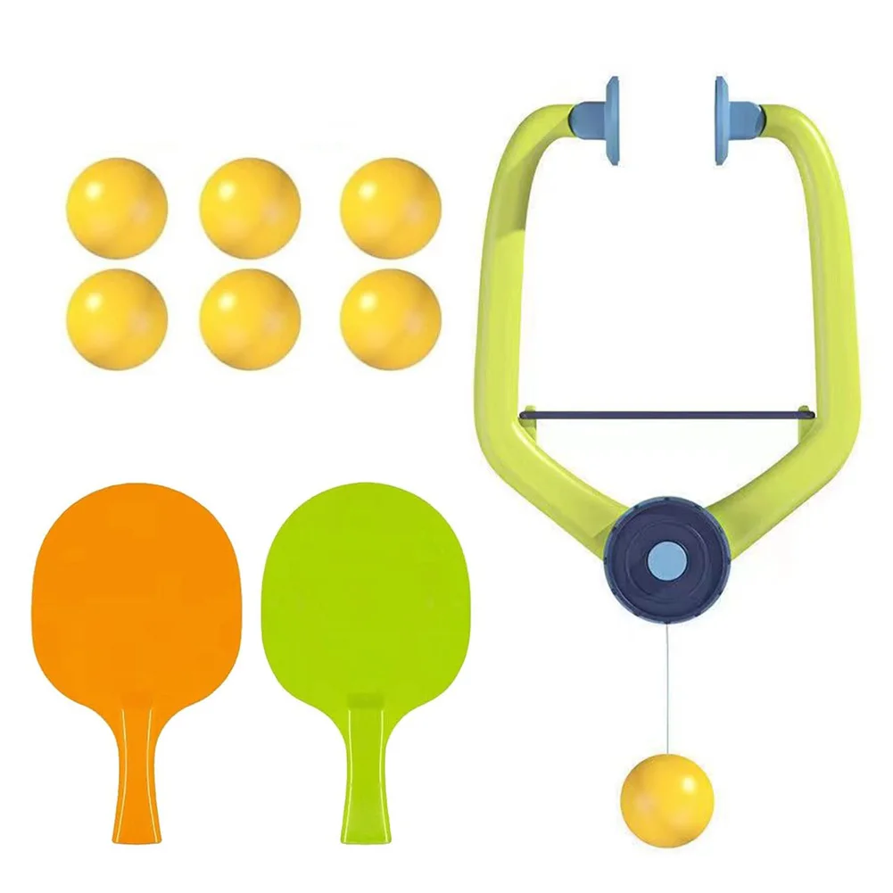 Hanging Table Tennis Trainer Portable Set with Racket and Balls Door Pong Game Adjustable Indoor Table Tennis Self-training Set