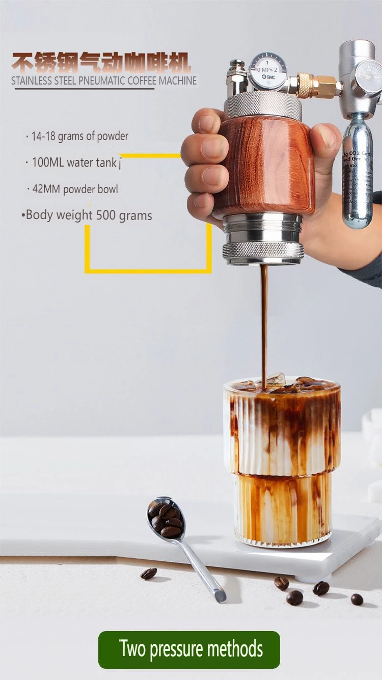 Itop-ポータブル空気圧エスプレッソマシン、ステンレス鋼、42mm