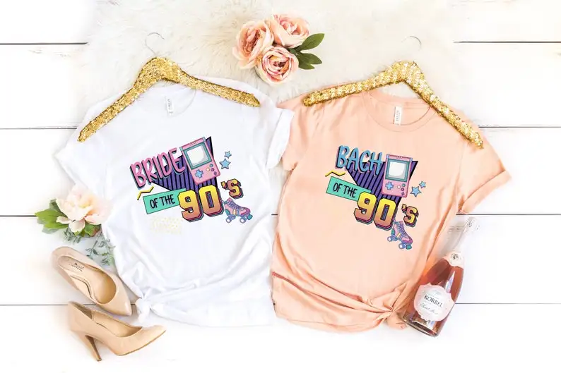 

Bride Of The Bach Shirts 90s Bachelorette Short Sleeve Top Tees O Neck 100%Cotton Fashion Streetwear harajuku goth Drop Shipping