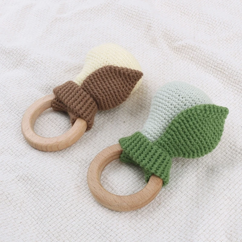 

Infant Crochet Rattle Cute Hand Bell Handmade Teething Ring Chewing Toy Child Educational Gift Baby Gym-Play Toy