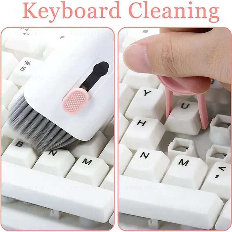 7 in 1 Computer Keyboard Cleaning Brush Set Earbuds Cleaning Pen Wireless  Bluetooth Headset Charging Box Electronics Keyboard Cleaning Tools Cleaner  Keycap Puller Kit (Blue) 