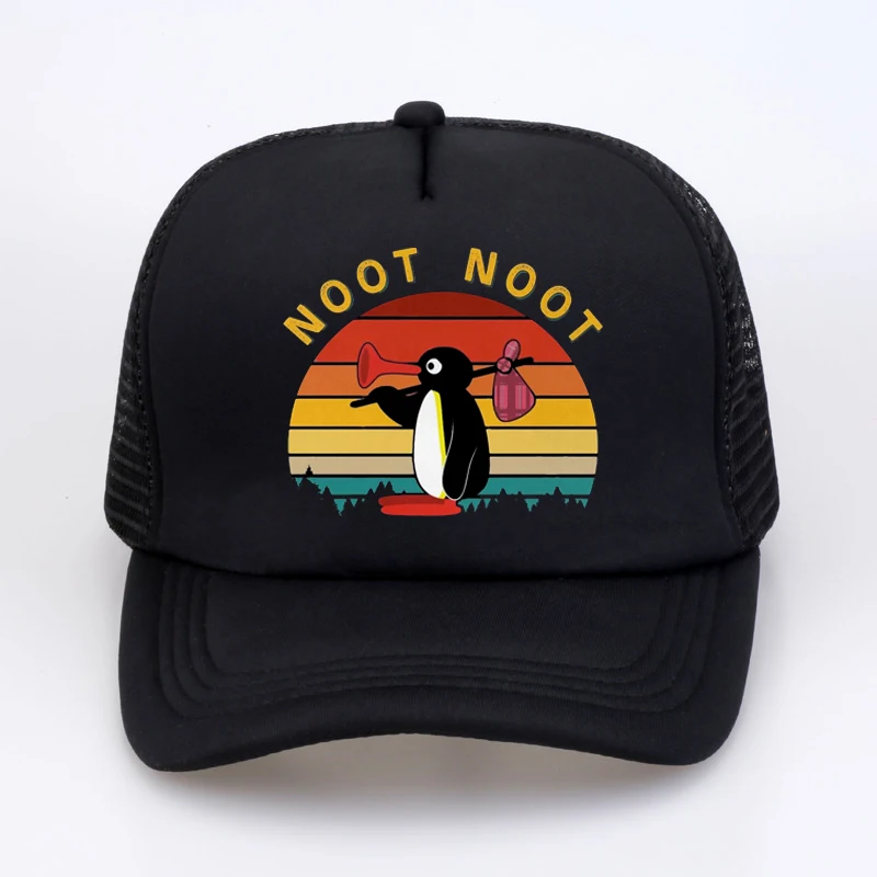 

Noot Baseball Cap Men Hats Women Visor Protection Snapback Pingu Pinga Penguin TV Caps men summer Mesh Breathable trucker hats