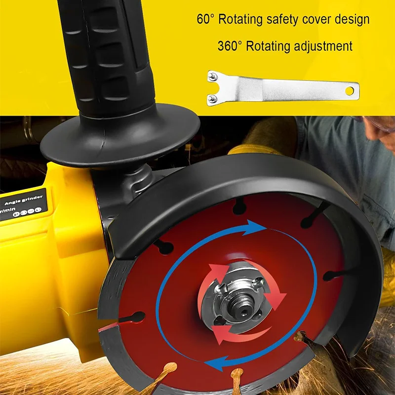 125mm 9000RPM Cordless Yellow Angle Grinder DCG407 Metal Cutter Lithium Battery Drive For 20V DEWALY Battery