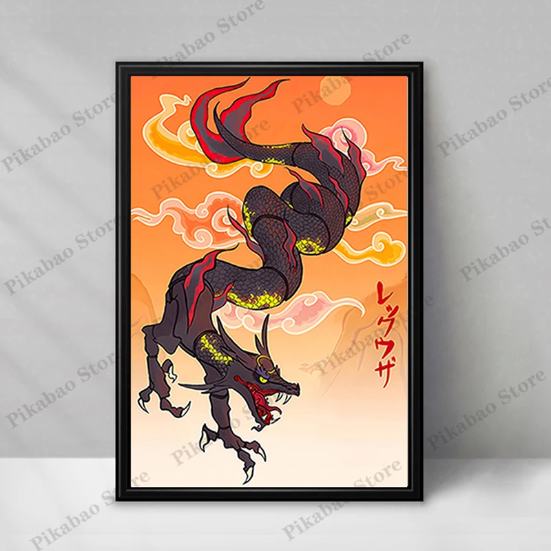 

Pokemon Peripherals Posters Pikachu Gyarados Squirtle Charmander Canvas Painting Anime Wall Art Prints Living Room Decor Posters