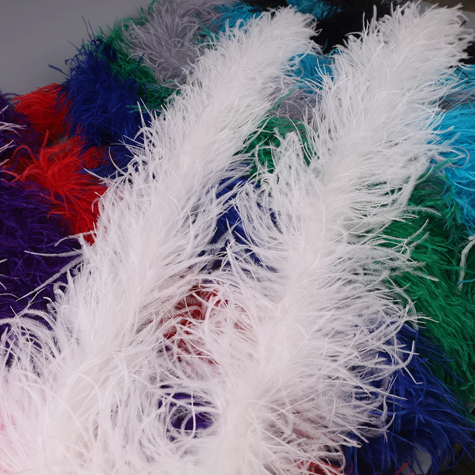 Feather Trim Ostrich Feathers Boa Shawl Wedding Dress Decor 2m Thick 6 Layers ostrich feathers