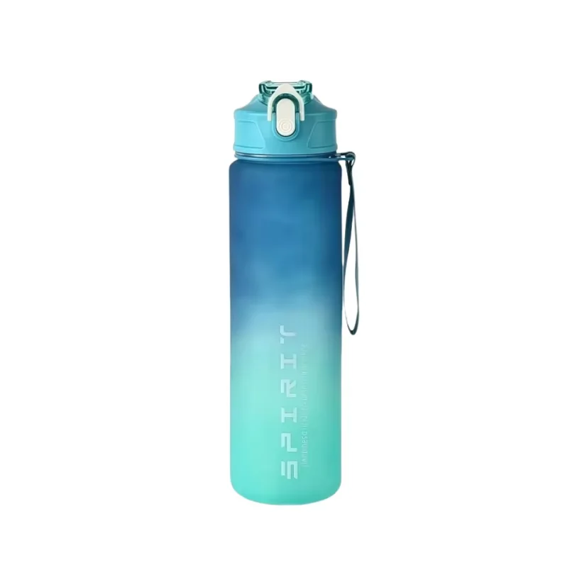 Time-Tracking Leak-Proof Sports Water Bottle with Locking Flip Cover