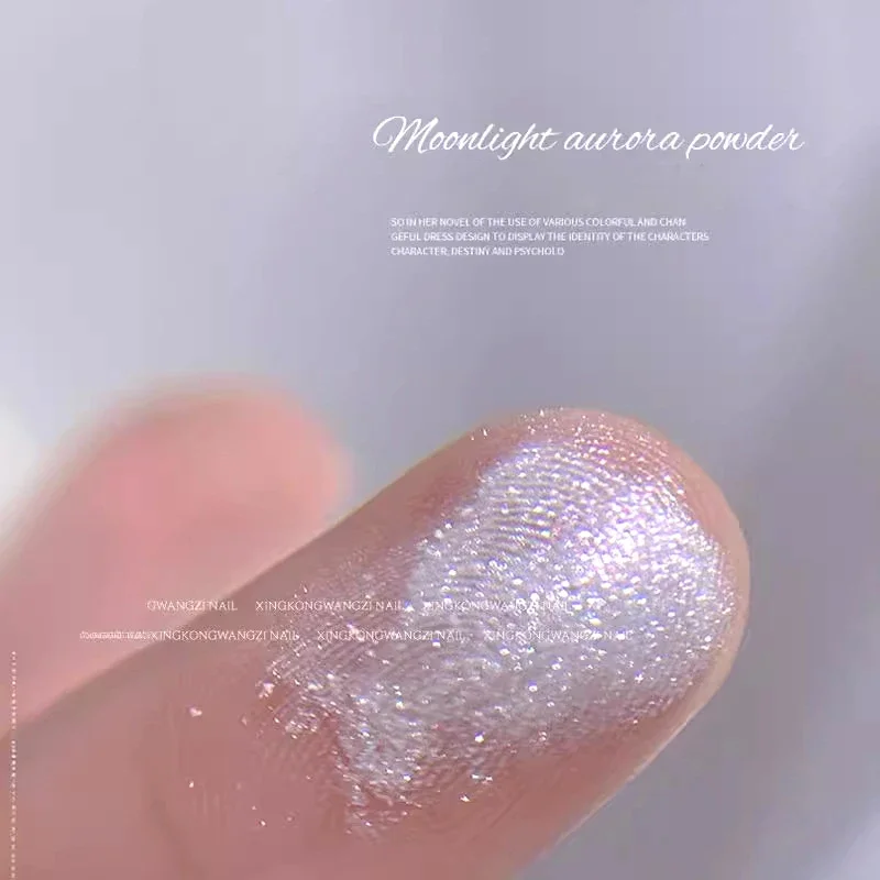 Moonlight Mirror Nails Powder Fine Glitters Metallic Effect Pigments Gel Polish Chrome Holographic Manicure Nail Powders Nail Glitter