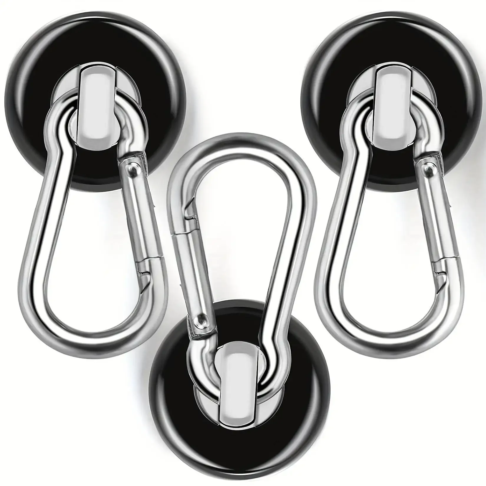Magnetic Hooks 110LBS Strong Heavy Duty Neodymium Magnet Hooks With Swivel Carabiner Hook For Your Refrigerator