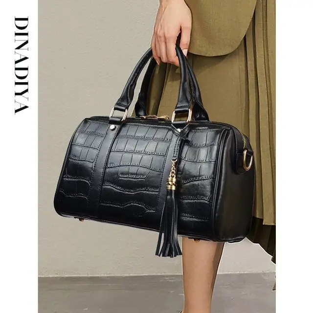 

2023 New Fashion Alligator Women Handbags Real Genuine Leather Ladies Shoulder Bag Female Brand Luxury Crossbody Boston Bags