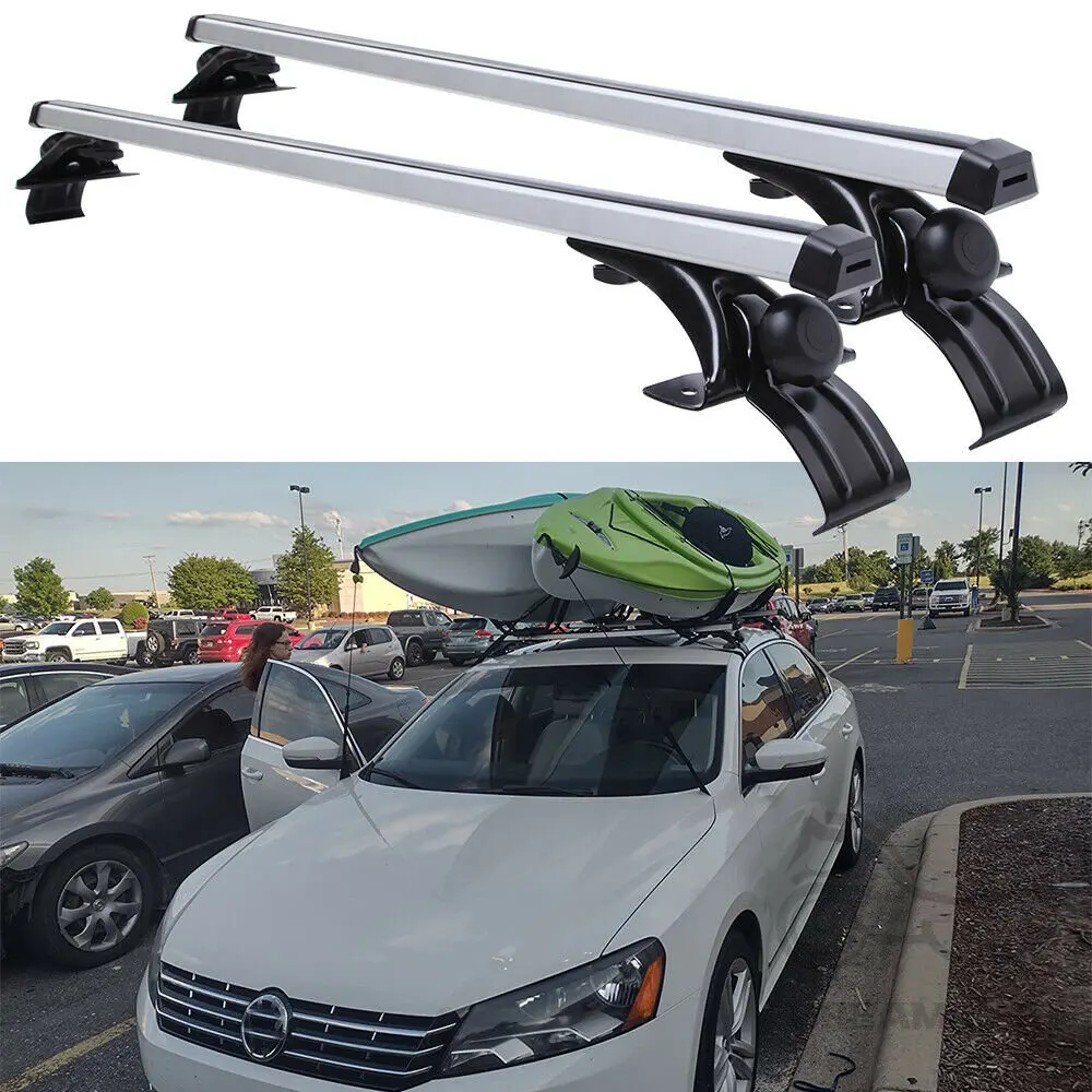2Pcs Roof Bars Aluminum Alloy Side Bars Cross Rails Roof Rack Luggage ...