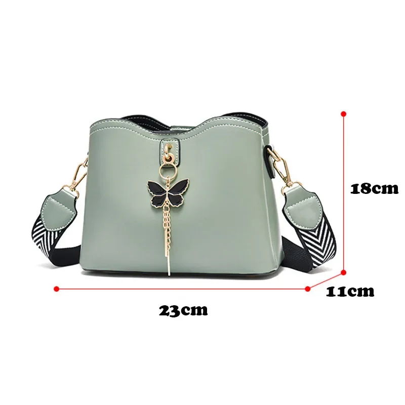 Ladies Handbag Shoulder Bag Crossbody Bag Women White Designer Butterfly Tassel PU Leather Messenger Tote