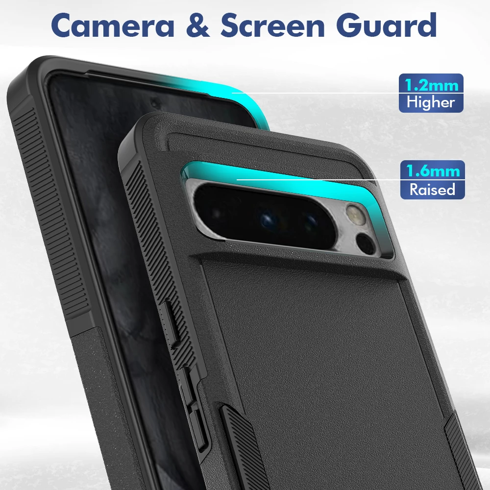 Heavy Duty Rugged Armor Shockproof Phone Case with Soft TPU Frame and Hard Plastic Back Cover