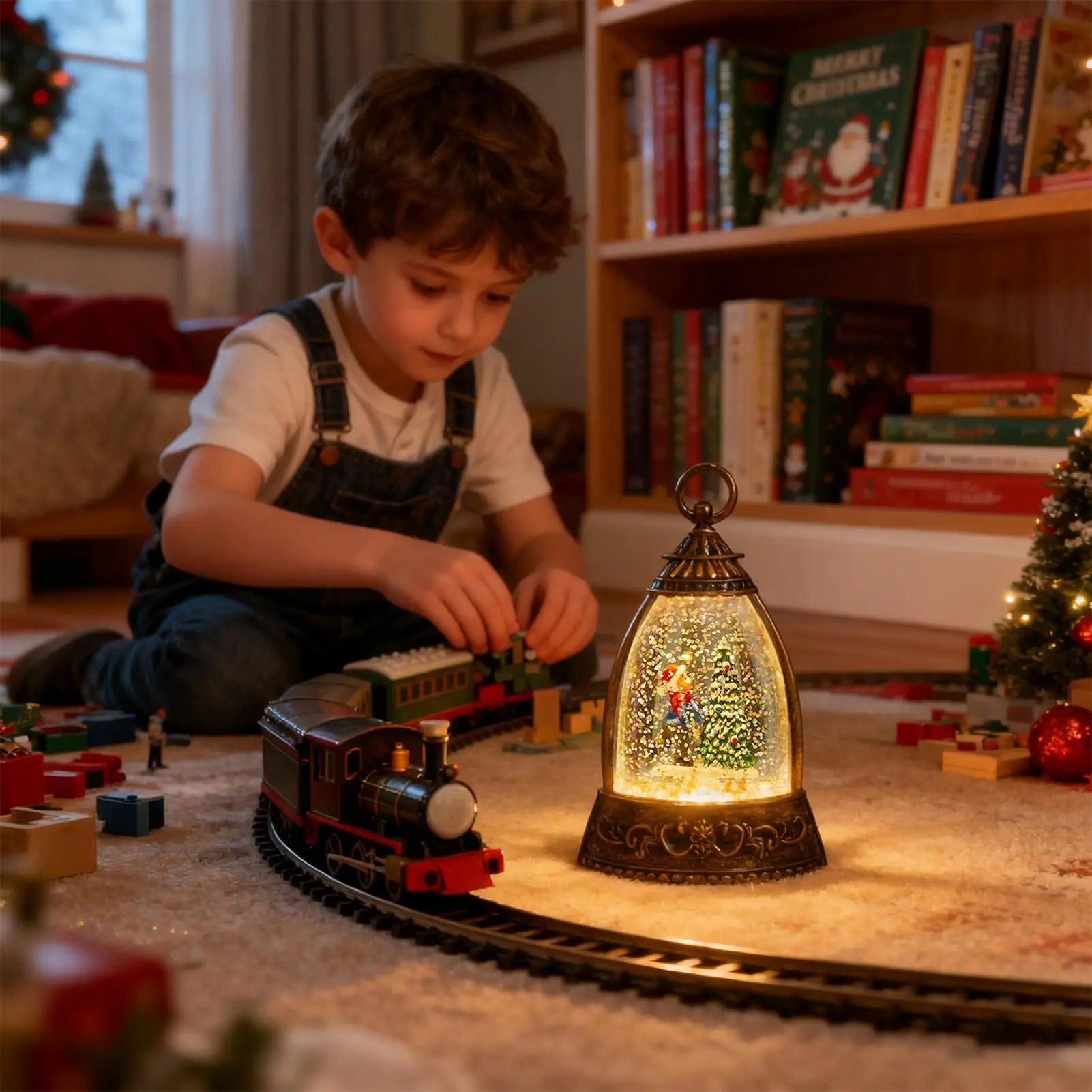 Christmas Snow Globes Battery Operated Music Night Light Light Up Snow Globe For Thanksgiving Holiday Birthday Party Offices