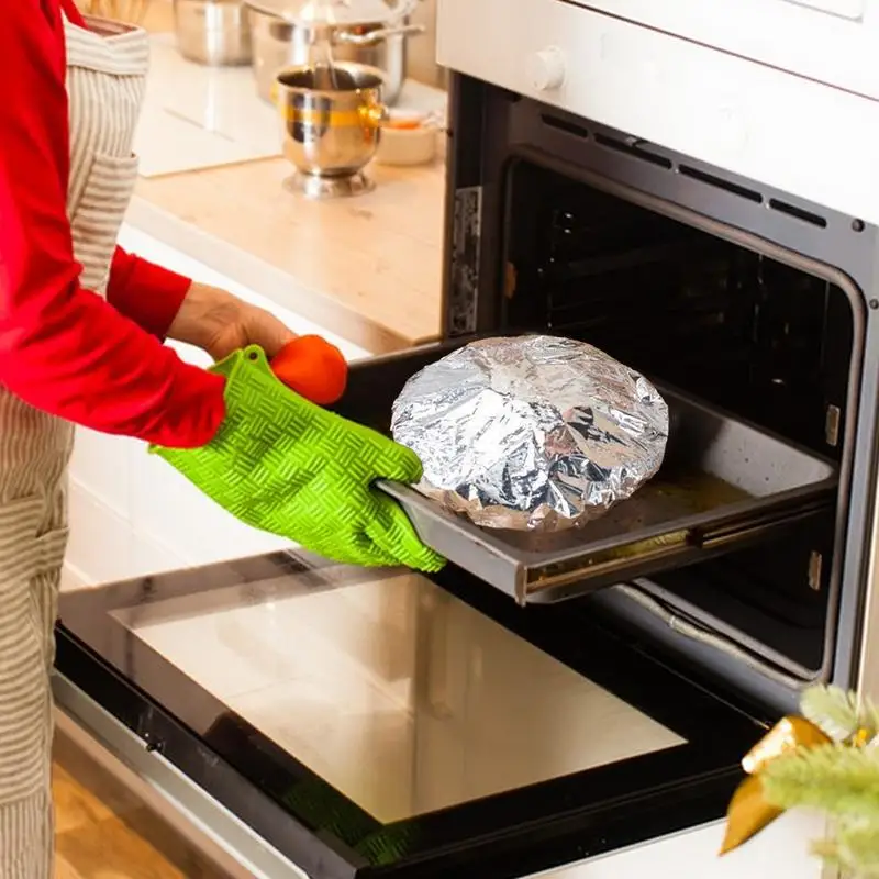 Aluminum Foil Film Insulation Cover 50 Pieces Round Food Grade Aluminum Turkey Pan Lids Canning Products Cookware Accessory For