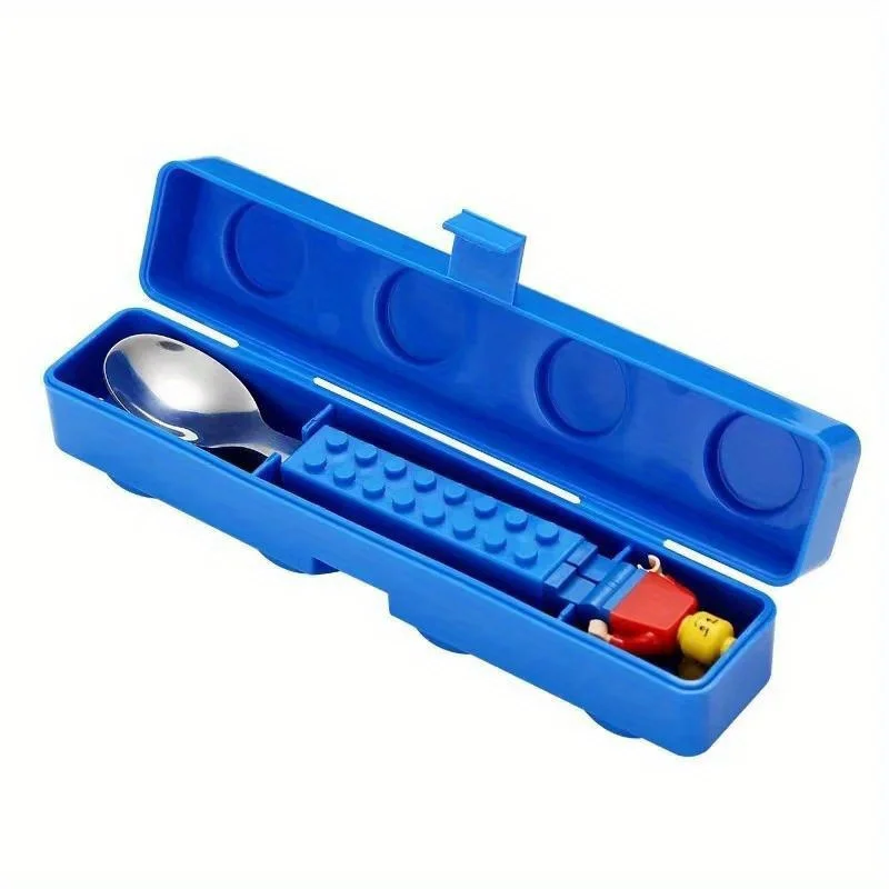 Picnic Creative Building Blocks DIY Pixel Building Blocks Cutlery Spoon Kitchen Tools Portable Travel Camping Spoon