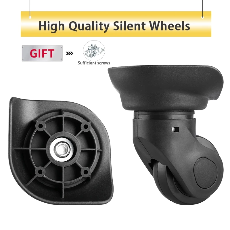 

Universal Wheel Black Trolley Case Travel Luggage Wheel Accessories Universal Replacement Caster Silent Wear-Resistant Wheel