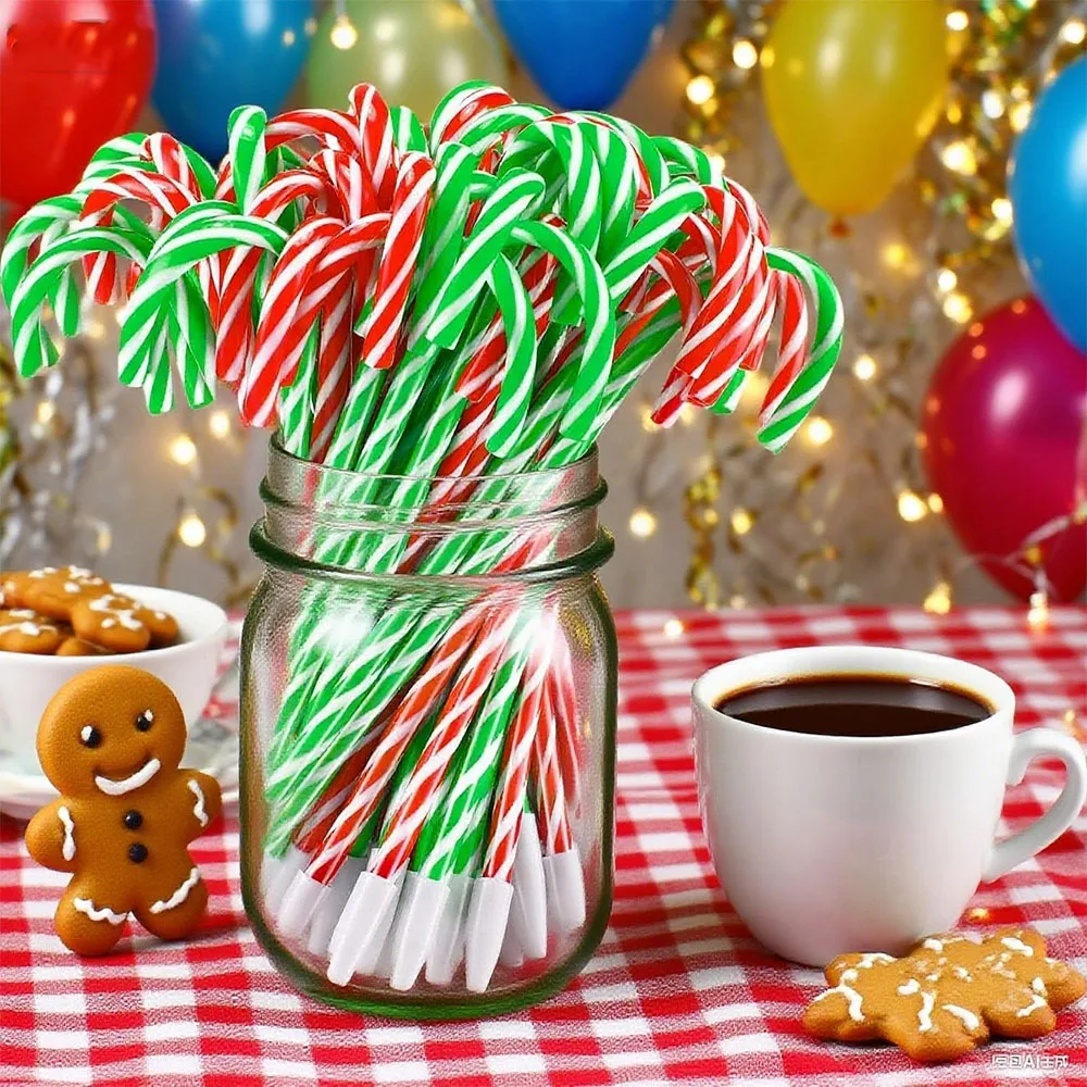 Qilery 60 Piezas Bolígrafo De Bastón De Caramelo De Navidad | Meses Sin