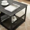 NEW Coffee Center Table with Storage for Living Room Office Reception, Modern & Industrial Mesh Shelf, 39.4 Inch, Charcoal Grey 5