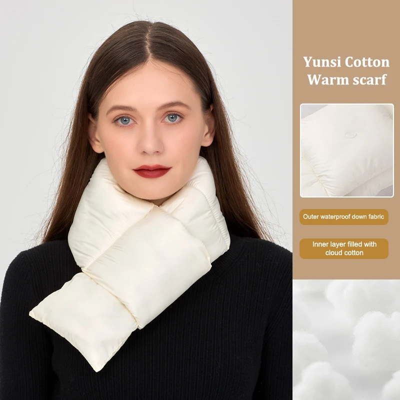 Waterproof Cloud Silk Cotton Outdoor Winter Thermal Warm Hiking Skiing Scarves Windproof Neck Warmer【A】