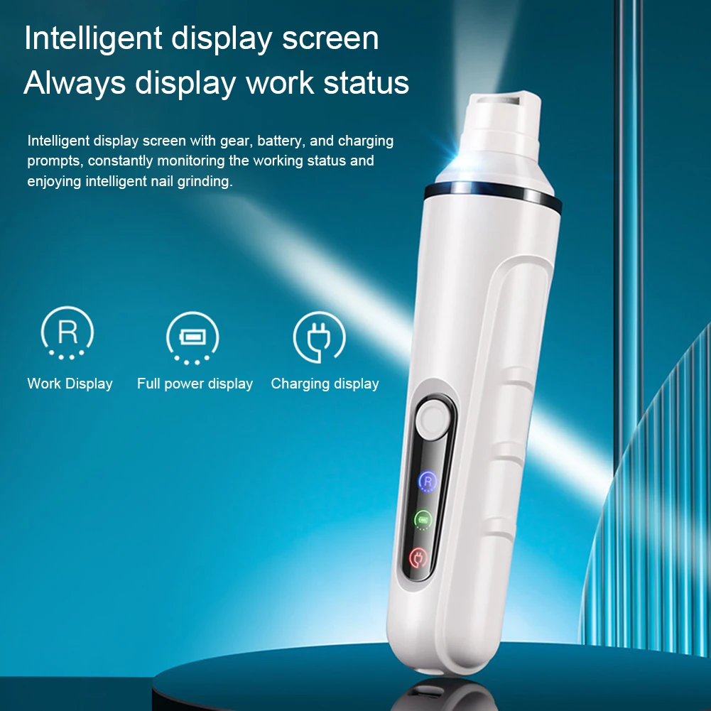 Pet Nail Grinder with LED Light Professional Rechargeable Pet Paws Grooming Tool for Small Medium Large pet nail grinder