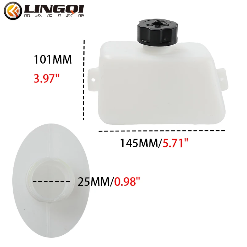 Universal Small Motorcycle Fuel Tank - 4.06"x5.67" Plastic W/ Oil Pipe For 43cc-49cc ATV/Bike