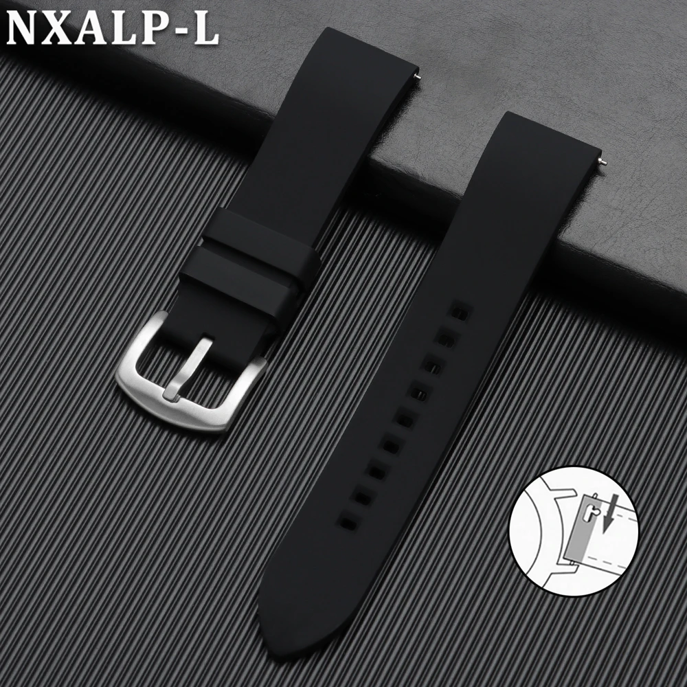 Enhanced Silicone Sport Watch Band - Men's Waterproof Strap, Various Sizes Available