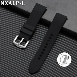Enhanced Silicone Sport Watch Band - Men's Waterproof Strap, Various Sizes Available - 22mm (Black)