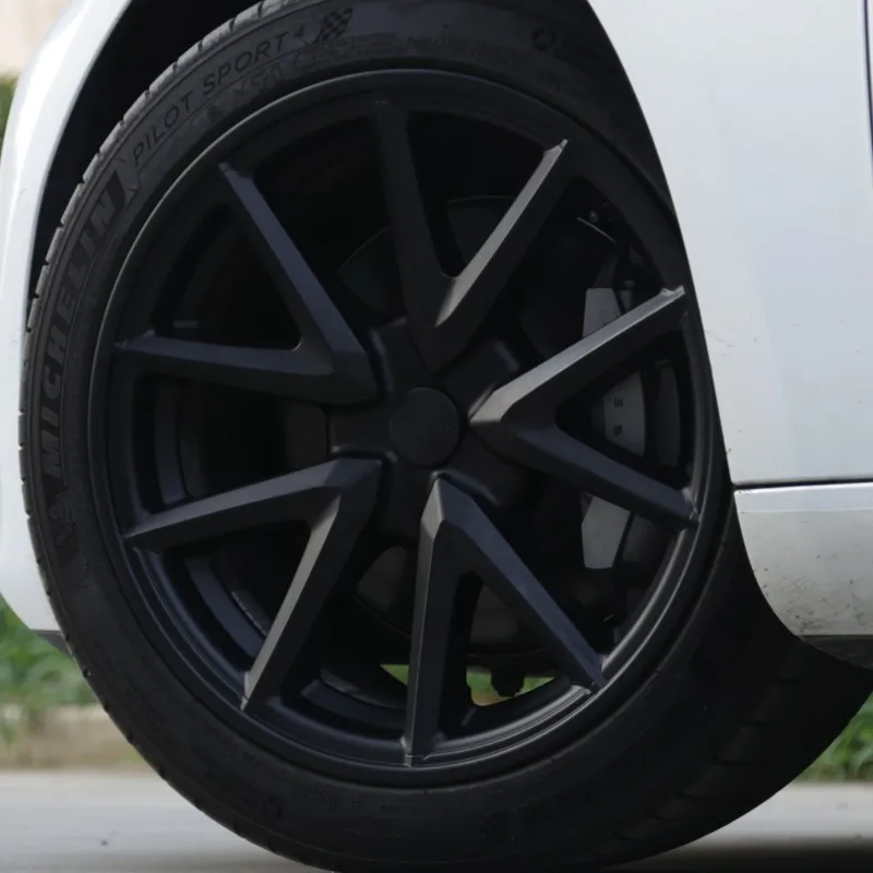 18Inch Wheel Caps 4PCS For Tesla Model 3-Hub Cap Performance Replacement Full Rim Cover Hubcap Decorative Accessories wheel hub covers wheel hub caps